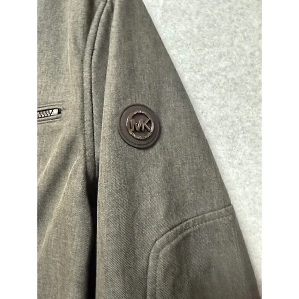 Michael Kors Mens Moto Jacket Heathered Gray Size M Medium - Picture 3 of 6